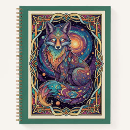 Cosmic Fox Galaxy Zentangle Spirit Journal Notizblock