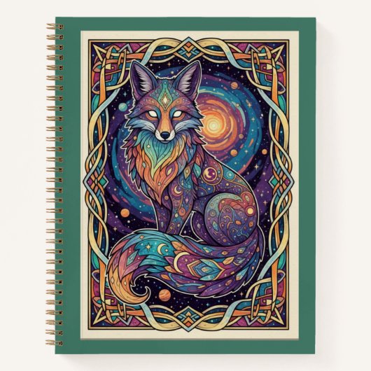 Cosmic Fox Galaxy Zentangle Spirit Journal Notizblock (Vorderseite)