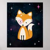Cosmic Fox Wild One Pink Girl Kinderzimmer Poster (Vorne)