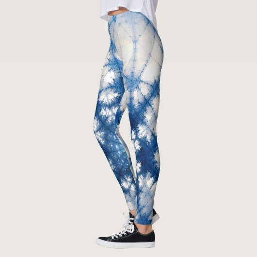 Cosmic Fractal Energy Art | Blue Geometric Abstrac Leggings (Links)