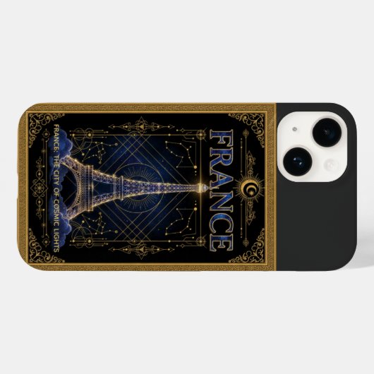 Cosmic France Eiffel Tower Celestial Art Case-Mate iPhone Hülle (Rückseite (Horizontal))