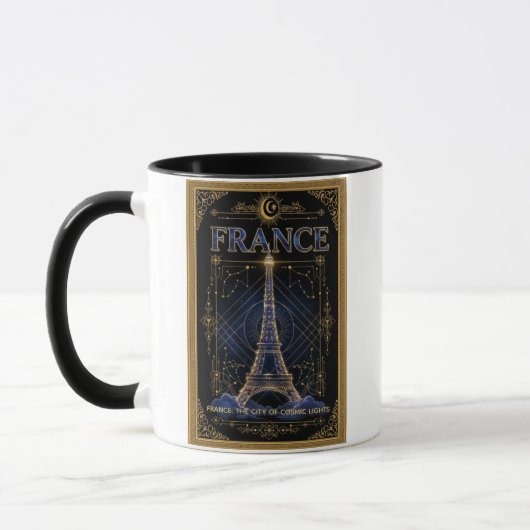 Cosmic France Eiffel Tower Celestial Art Tasse (Links)