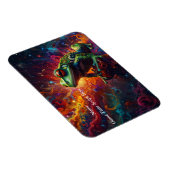 Cosmic Frog Art Print Vibranly Psychedelic Design Magnet (Rechte Seite)