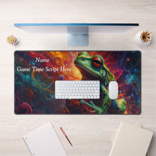Cosmic Frog Art Print Vibranly Psychedelic Design Schreibtischunterlage