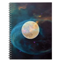 Cosmic Full Moon Spiral Notebook