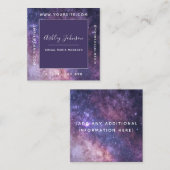 Cosmic Galaxy Futuristic Modern Social Media Night Quadratische Visitenkarte (Vorne/Hinten)