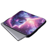 Cosmic Galaxy Mystical Feline Celestial Laptopschutzhülle (Vorne Knopf)