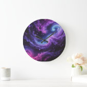 Cosmic Galaxy Nebula Abstract Space Art Design Große Wanduhr (Zuhause)