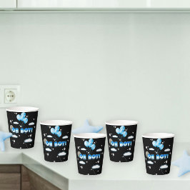 Cosmic Galaxy Night Blue Balloons Babydusche Niedl Pappbecher