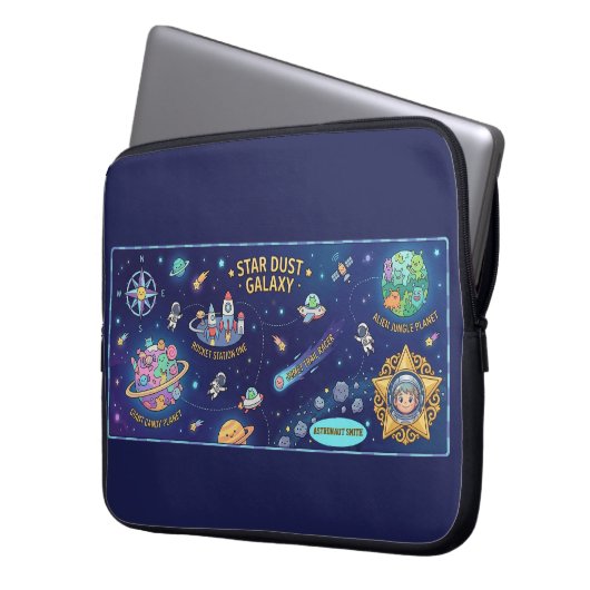 Cosmic Galaxy Star Dust Map Laptop Protective Case (Vorderseite Links)