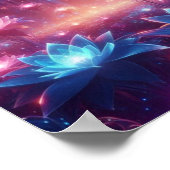 Cosmic Garden of Luminous Blooming Flowers Poster (Ecke)