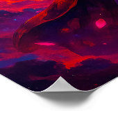 Cosmic Geisha Samurai mit leuchtenden Schwertern F Poster (Ecke)