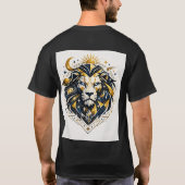 Cosmic Geometry: The Celestial Lion Emblem T-Shirt (Rückseite)