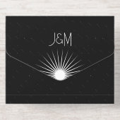 Cosmic Geometry Wedding Black Sternexplosion All-in-One-Einladung (Rückseite)