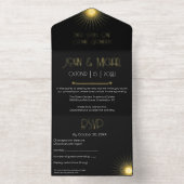 Cosmic Geometry Wedding Black Sternexplosion All-in-One-Einladung (Innenseite)