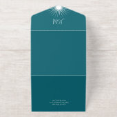 Cosmic Geometry Wedding Emerald Gold Sternexplosio All-in-One-Einladung (Außenseite)