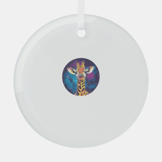 Cosmic Giraffe Universe Adventure Ornament Aus Glas (Vorderseite)