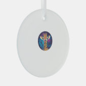Cosmic Giraffe Universe Adventure Ornament Aus Glas (Vorderseite Rechts)