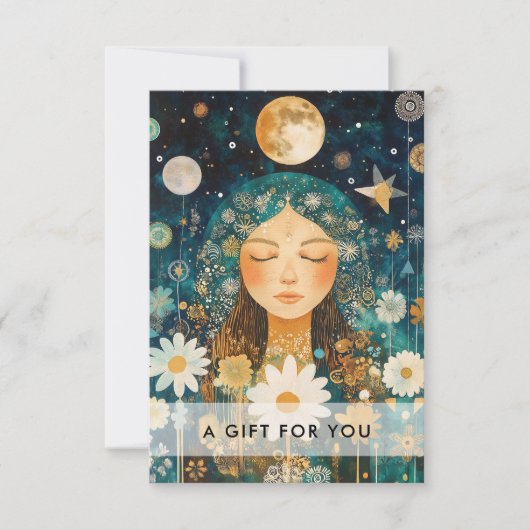 Cosmic Girl Boho Moon QR Code Gift Certificate (Vorderseite)