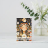 Cosmic Girl Boho Moon Salon Appointment Card Terminkarte (Stehend Vorderseite)