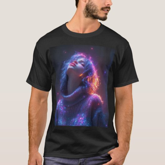 : "Cosmic Glow Graphic T-Shirt - Futuristic Fashio (Vorderseite)