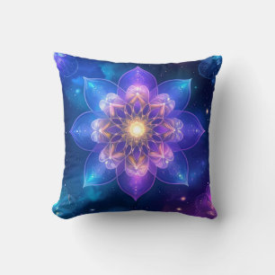 Cosmic Glow Lotus Throw Kissen
