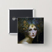 Cosmic Goddess Fantasy Art Button (Vorne & Hinten)