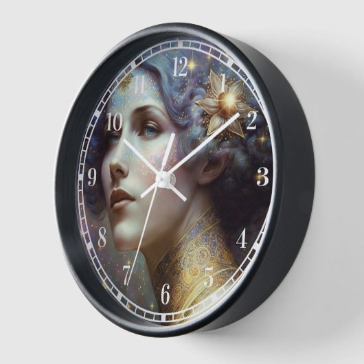 Cosmic Goddess Fantasy Art Clock Uhr (Winkel)
