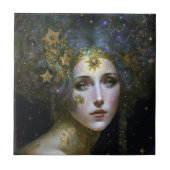 Cosmic Goddess Fantasy Art Fliese (Vorderseite)