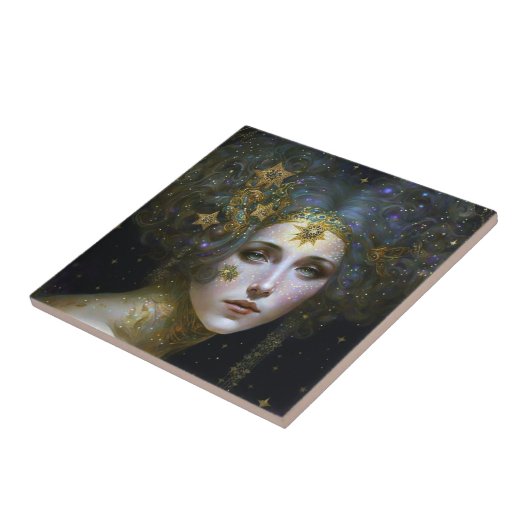 Cosmic Goddess Fantasy Art Fliese (Seite)