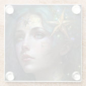 Cosmic Goddess Fantasy Art Glass Untersetzer (Rückseite)
