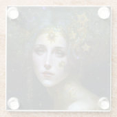 Cosmic Goddess Fantasy Art Glasuntersetzer (Rückseite)