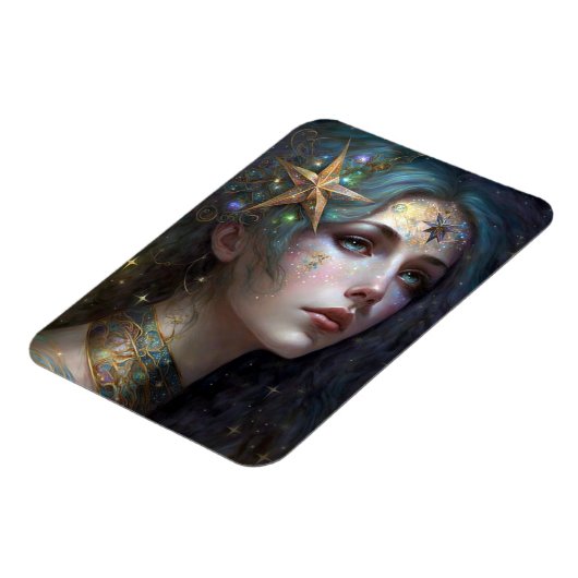 Cosmic Goddess Fantasy Art Magnet (Linke Seite)