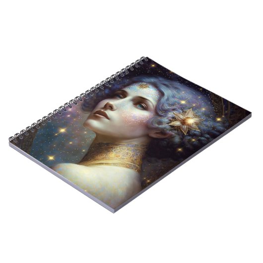 Cosmic Goddess Fantasy Art Notebook Notizblock (Linke Seite)