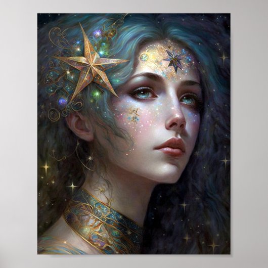 Cosmic Goddess Fantasy Art Poster (Vorne)