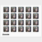 Cosmic Goddess Fantasy Art Square Sticker (Blatt)