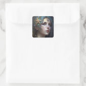 Cosmic Goddess Fantasy Art Square Sticker (Tasche)
