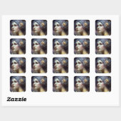 Cosmic Goddess Fantasy Art Square Sticker (Blatt)