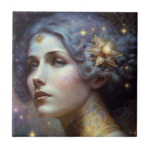 Cosmic Goddess Fantasy Keramik Tile Fliese