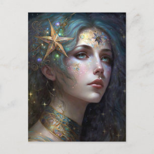 Cosmic Goddess Fantasy Postkarte