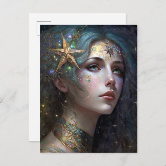 Cosmic Goddess Fantasy Postkarte (Vorne/Hinten)