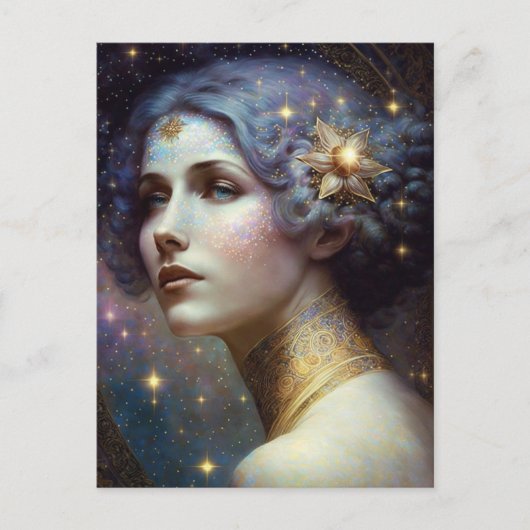Cosmic Goddess Fantasy Postkarte (Vorderseite)