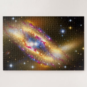Cosmic Gold Blue and Pink Nebel Fantasy Image Puzzle