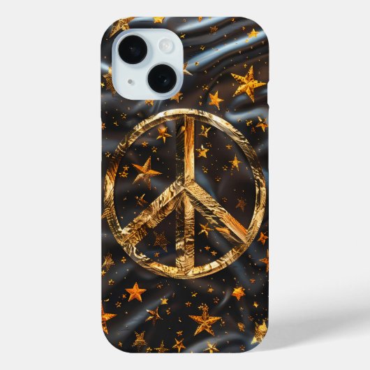 Cosmic Gold Peace Symbol Phone Case (Rückseite)