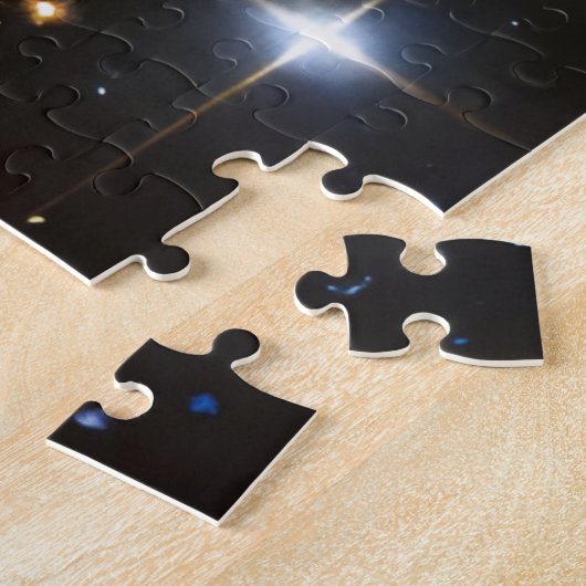 Cosmic Gold Pink und Blue Space Star Wow Galactic Puzzle (Seite)