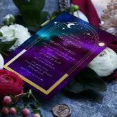 Cosmic Gold Sun Moon Astronomie Space Folieneinladung