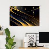 Cosmic Golden Flow Poster (Heimbüro)