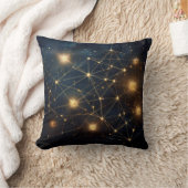 Cosmic Golden Star Network Kissen (Decke)