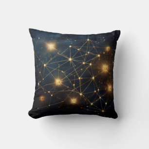 Cosmic Golden Star Network Kissen