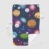 Cosmic Golf Adventure im Weltraum Golfhandtuch (Insitu)
